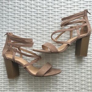 Lauren Conrad Tan Strappy Heels SIZE 9.5